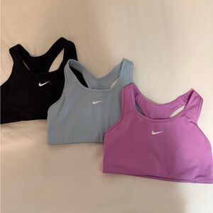 Nike Women's Sports Bra Trio - Black, Light Blue, Lavender